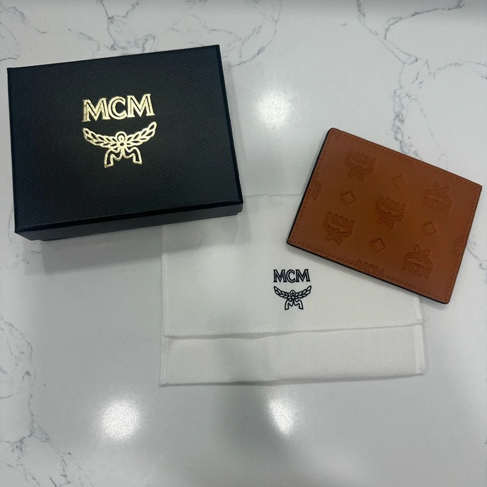MCM Cognac Visetos Card Holder